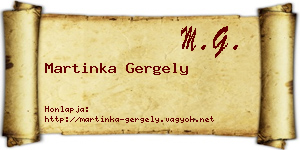 Martinka Gergely névjegykártya
